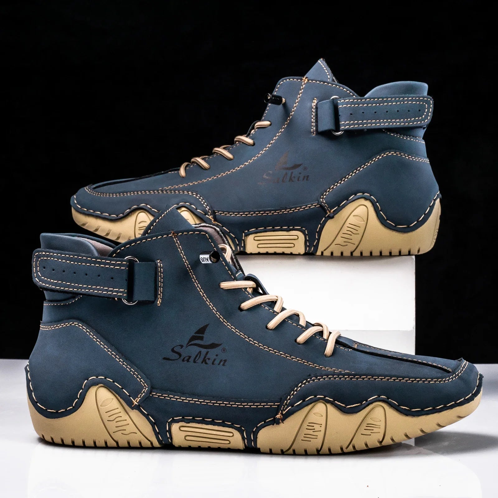 New 2025 Handmade Leather Casual Men Shoes Design Sneakers Man Breathable Leather Shoes Men Ankle Boots Outdoor - Sun Studio