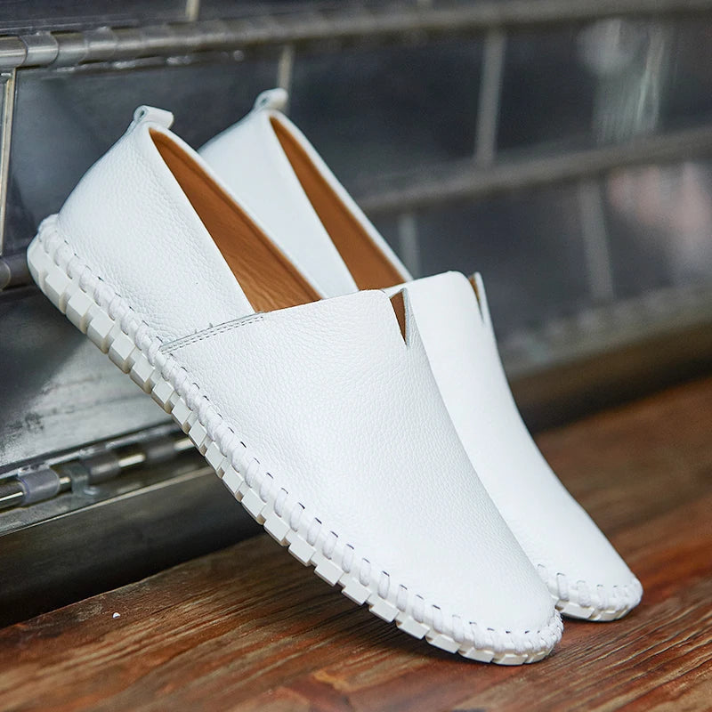 JINTOHO Big Size Men Genuine Leather Shoes Slip On Black Shoes Real Leather Loafers Mens Moccasins Shoes Italian Designer Shoes - Sun Studio