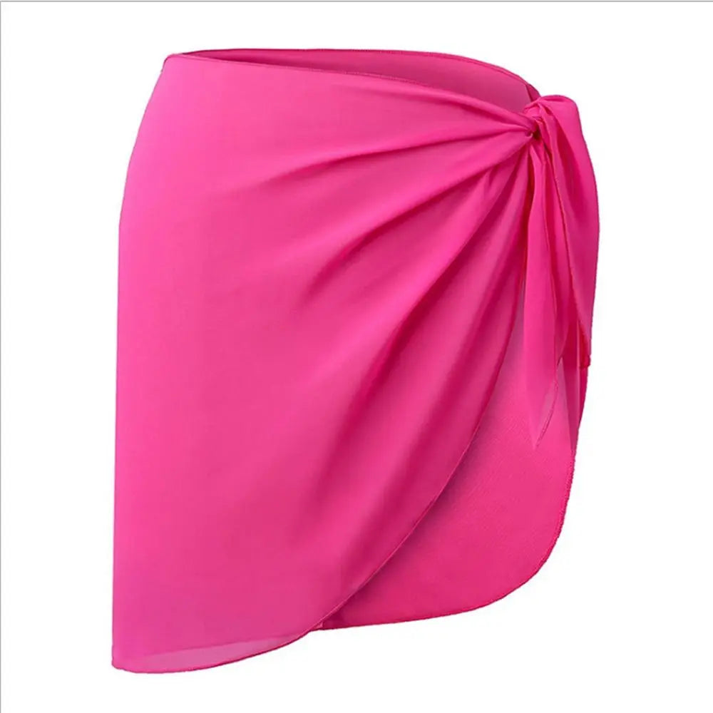 Soft Short Sarongs Chiffon Swimsuit Coverups Scarf Cover Short Skirt Wrap Sheer Summer Beach Bikini Women - Sun Studio