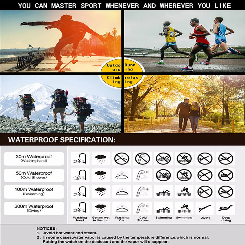 Sports Digital Electronic Watch 55mm Large Dial Sport Watch Outdoor Multifunction Watches Clock for Men Teen Student - Sun Studio