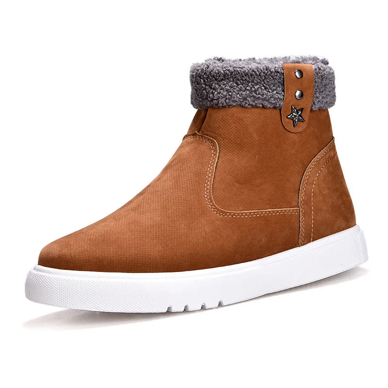 Men Boots 2026 Winter Thick Warm Casual Shoes for Men High Quality Snow Boots High-top Vulcanized Shoes with Fur Cotton Shoes - Sun Studio