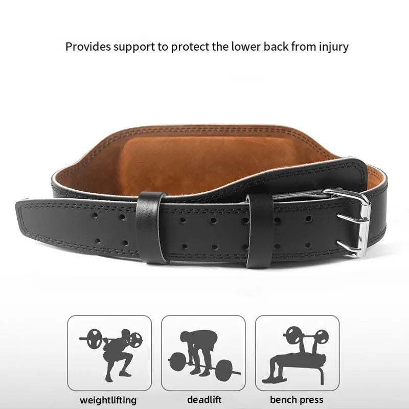 Squat Belt Professional Leather Fitness Belt Weightlifting Deadlift Fitness Waist Belt - Sun Studio