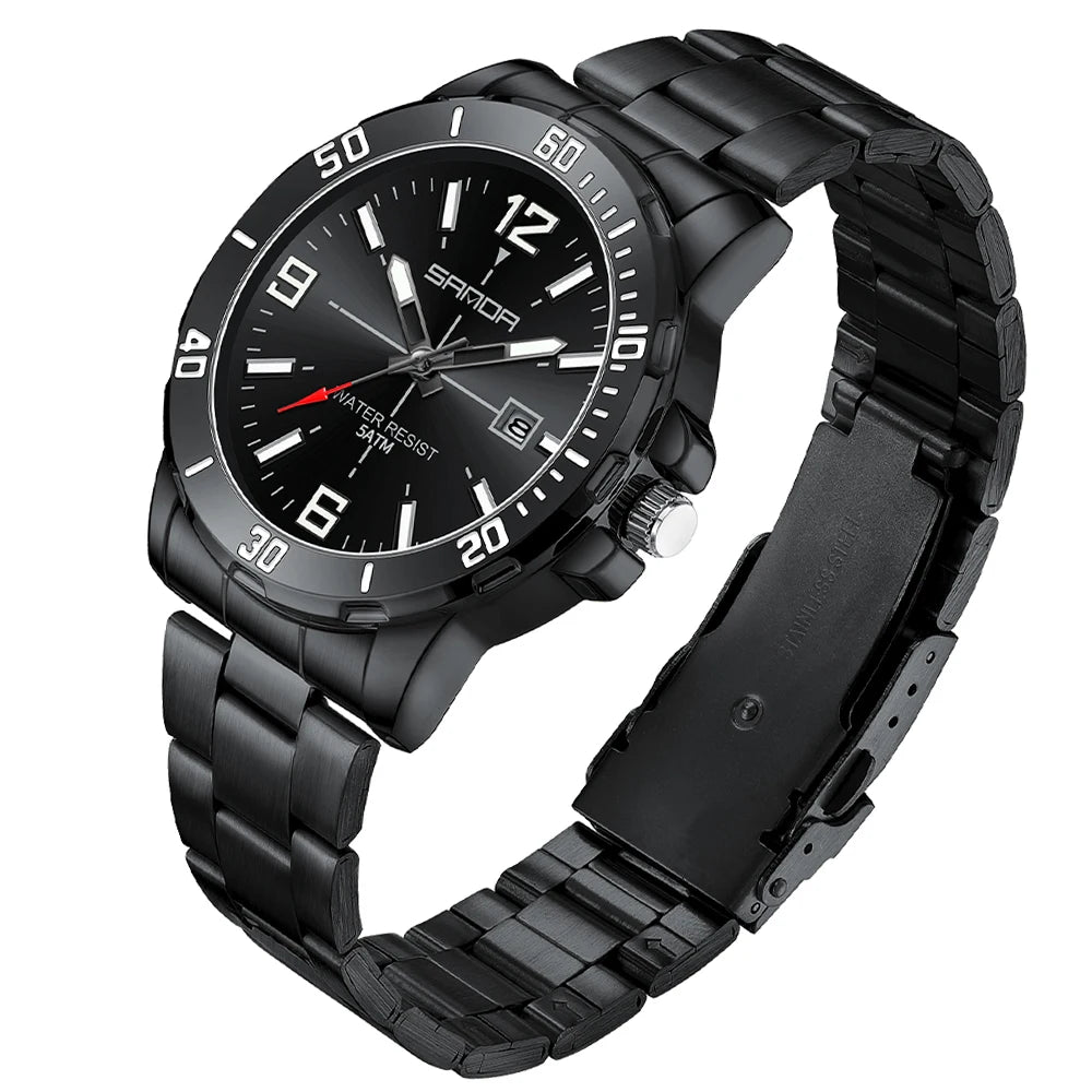 Fashion Casual Mens Business Watch Waterproof Luxury Stainless Steel Strap Men Wristwatch Calendar analog Quartz Watches For Man - Sun Studio