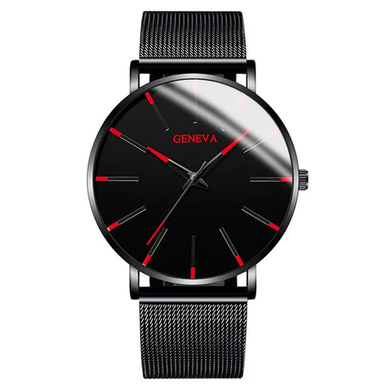 New Fashion Simple Ultra-thin Men Business Watches Steel Mesh Band Male's Quartz Watch Relogio Masculino - Sun Studio