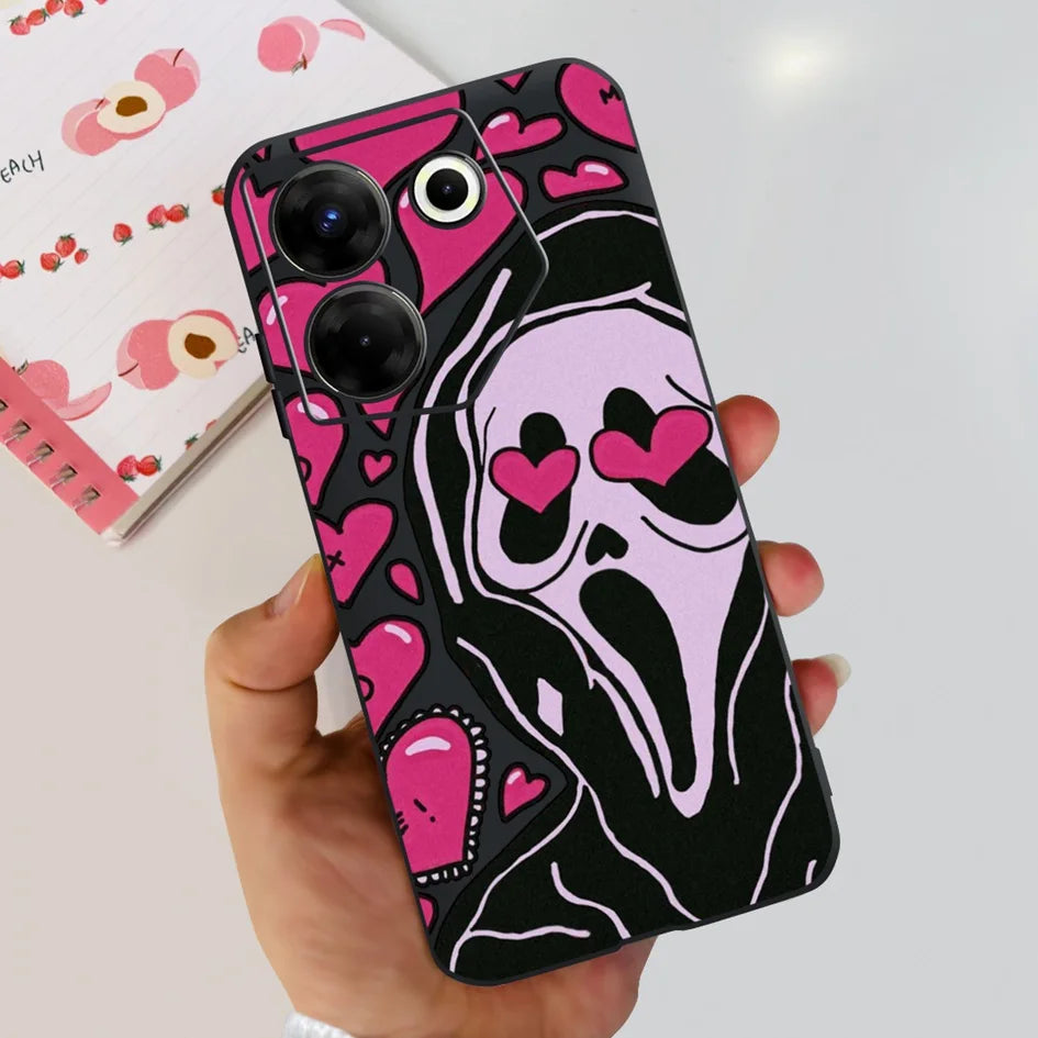 For Tecno Camon 20 Pro 5G Case 2023 Cute Love Heart Football Slim Cover Soft Silicone Funda For Tecno Camon20 Pro 5G CK8n Bumper