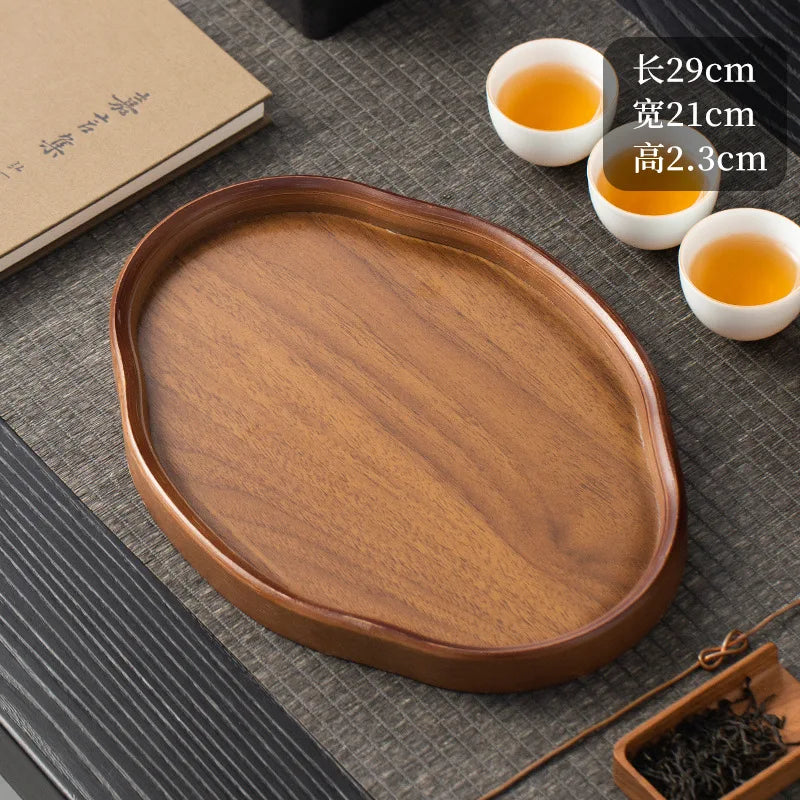 Wooden Decorative Serving Tray for Coffee Table and Home Decor Fruit Platter Decor Trays Serving Ware Food Dish Serving Platters - Sun Studio