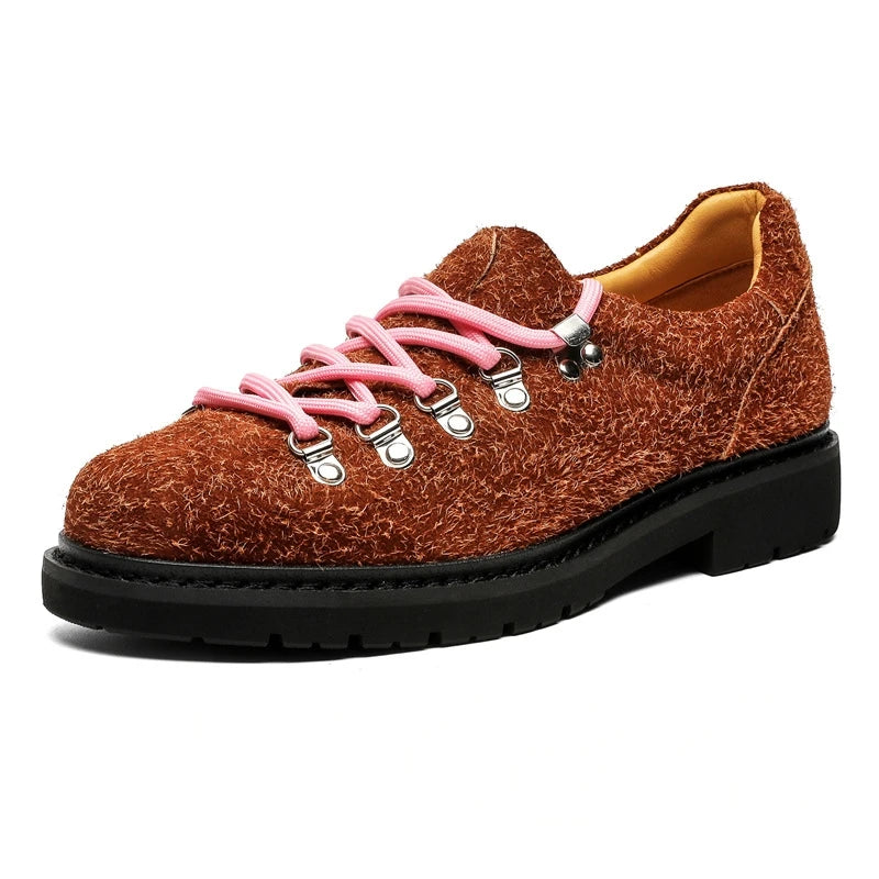 Fashion Mens Casual Leather Shoes Men Trendy Designer Style Derby Shoe Men's Lace-up Flats - Sun Studio