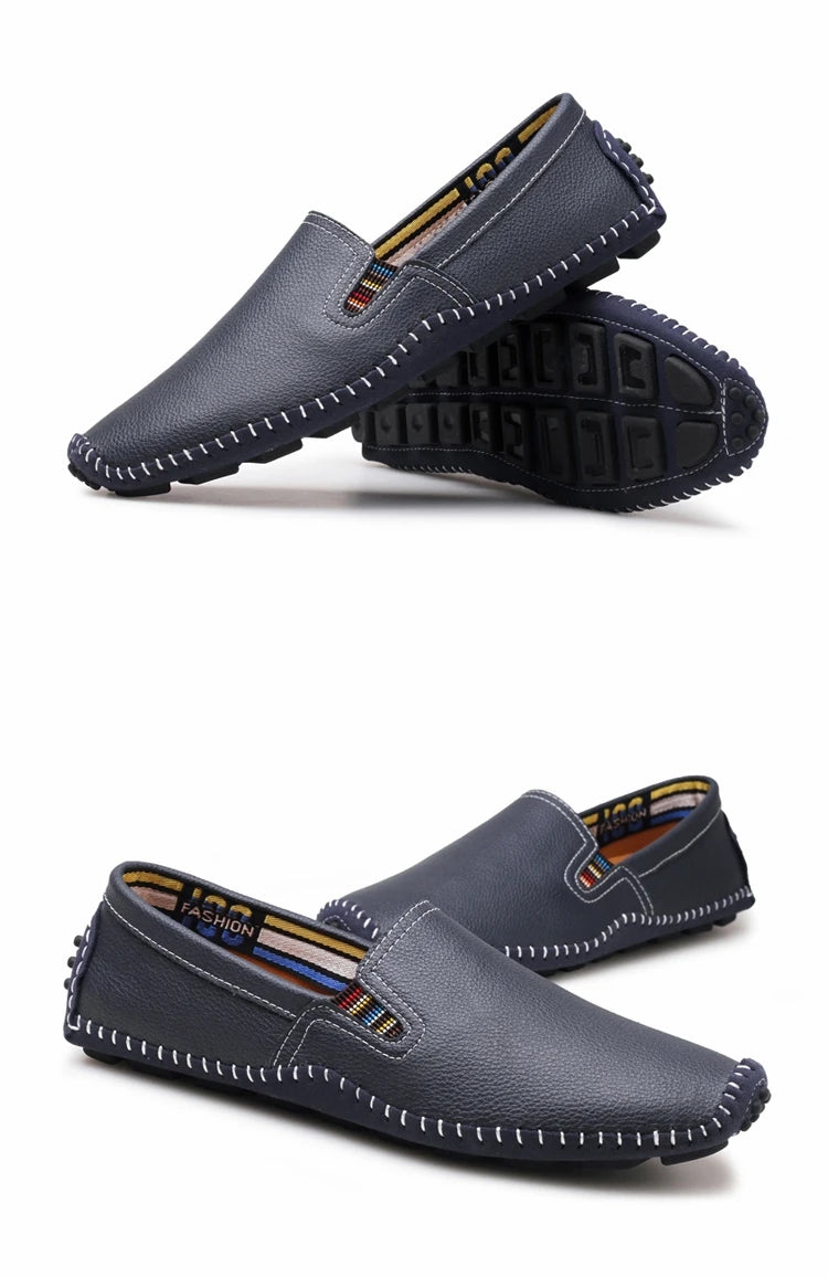 JINTOHO Big Size Men Genuine Leather Shoes Slip On Black Shoes Real Leather Loafers Mens Moccasins Shoes Italian Designer Shoes
