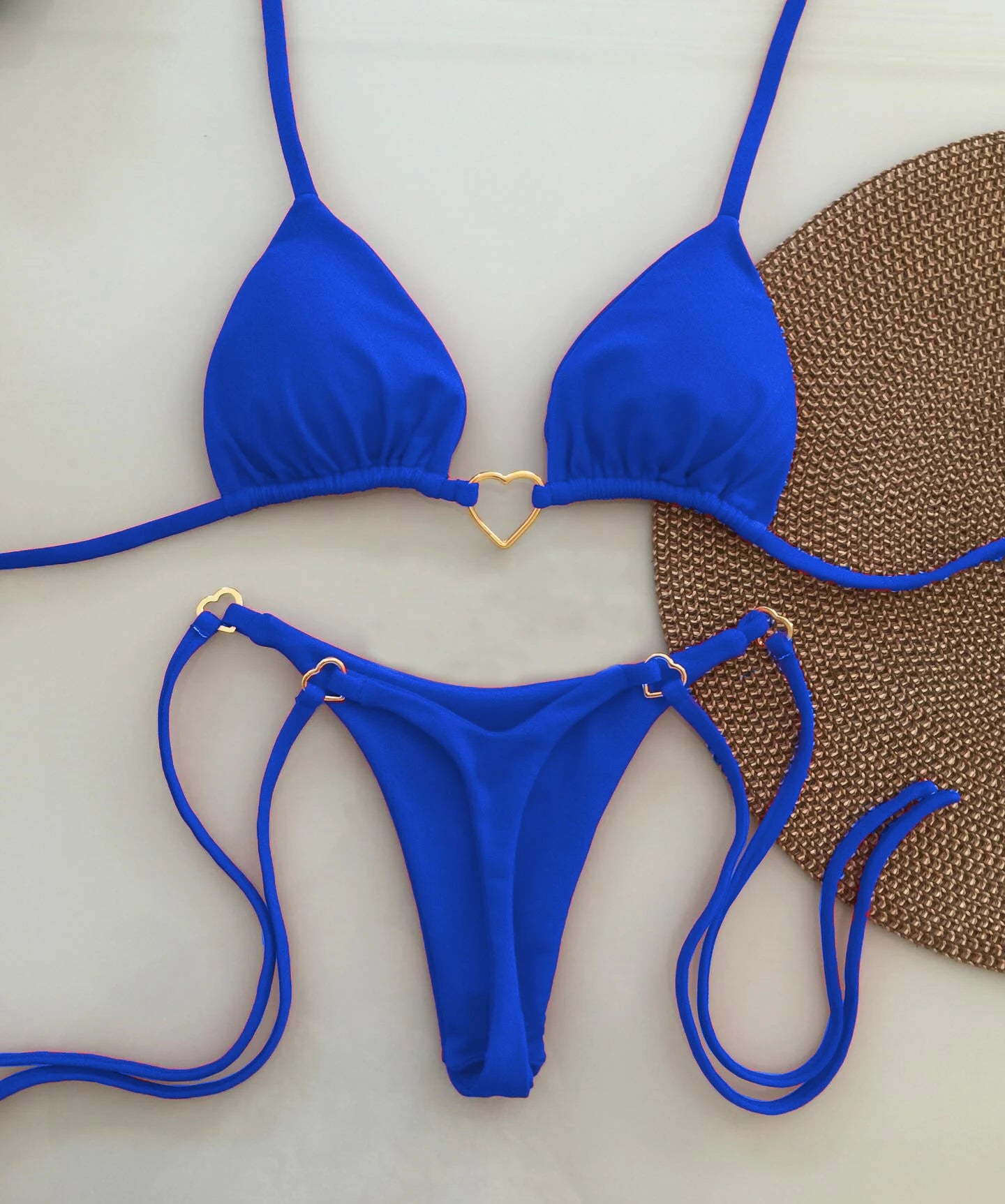 2024 New Sexy Low Waisted Bikini Set Swimsuit Female Swimwear Women Solid Red Strappy Beachwear Bathing Suits Brazilian biquini - Sun Studio