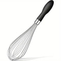 1pc Premium Stainless Steel Whisk - Ergonomic Soft-Grip Silicone Handle, Extra-Thick and Ultra-Durable for Blending, Beating, Wh - Sun Studio