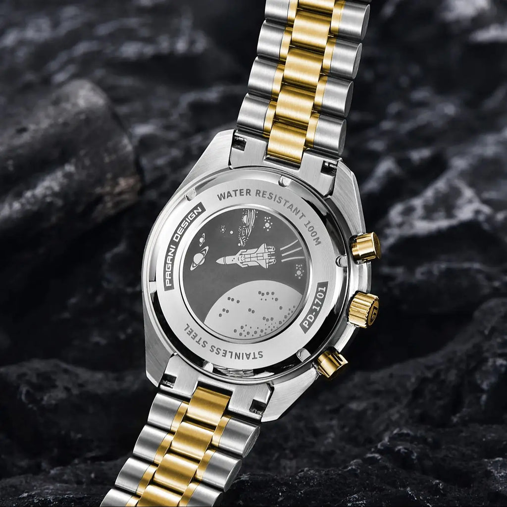 PAGANI DESIGN 2025 New Moon Men's Watches Luxury Quartz Watch For Men AR Sapphire Glass 100M Waterproof Wristwatch Chronograph - Sun Studio