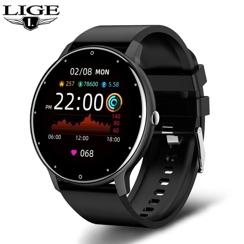 LIGE New Smart Watch Men Sports Fitness Watches Heart Rate Full Touch Screen Bluetooth Call 2026 New Ultra Light Smartwatch Men - Sun Studio