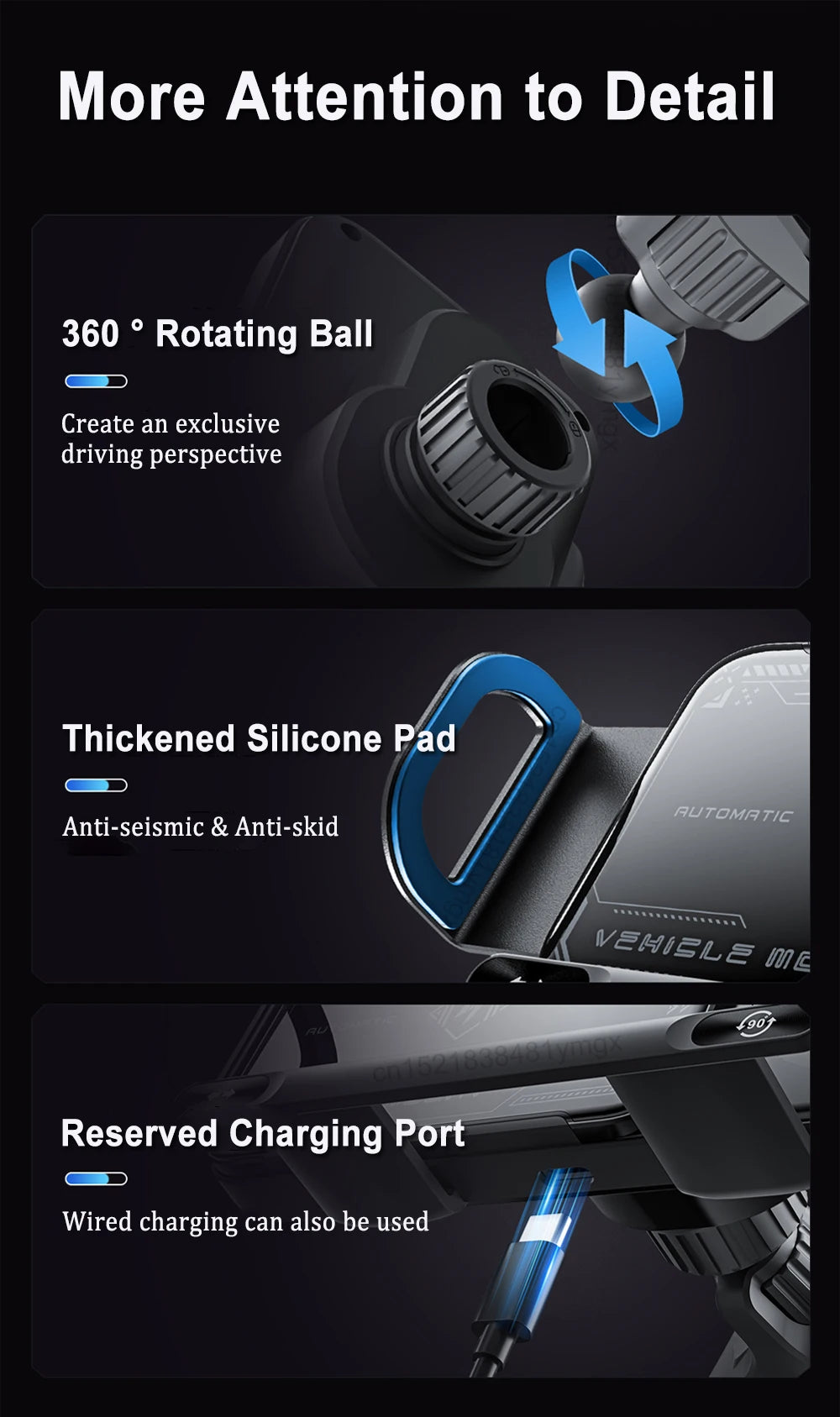Car Wireless Charger DualCoil Fold Screen Car Phone Holder for Samsung Galaxy Z Fold 6 5 Flip 4 3 Fast Charging Vent Mount Stand - Sun Studio