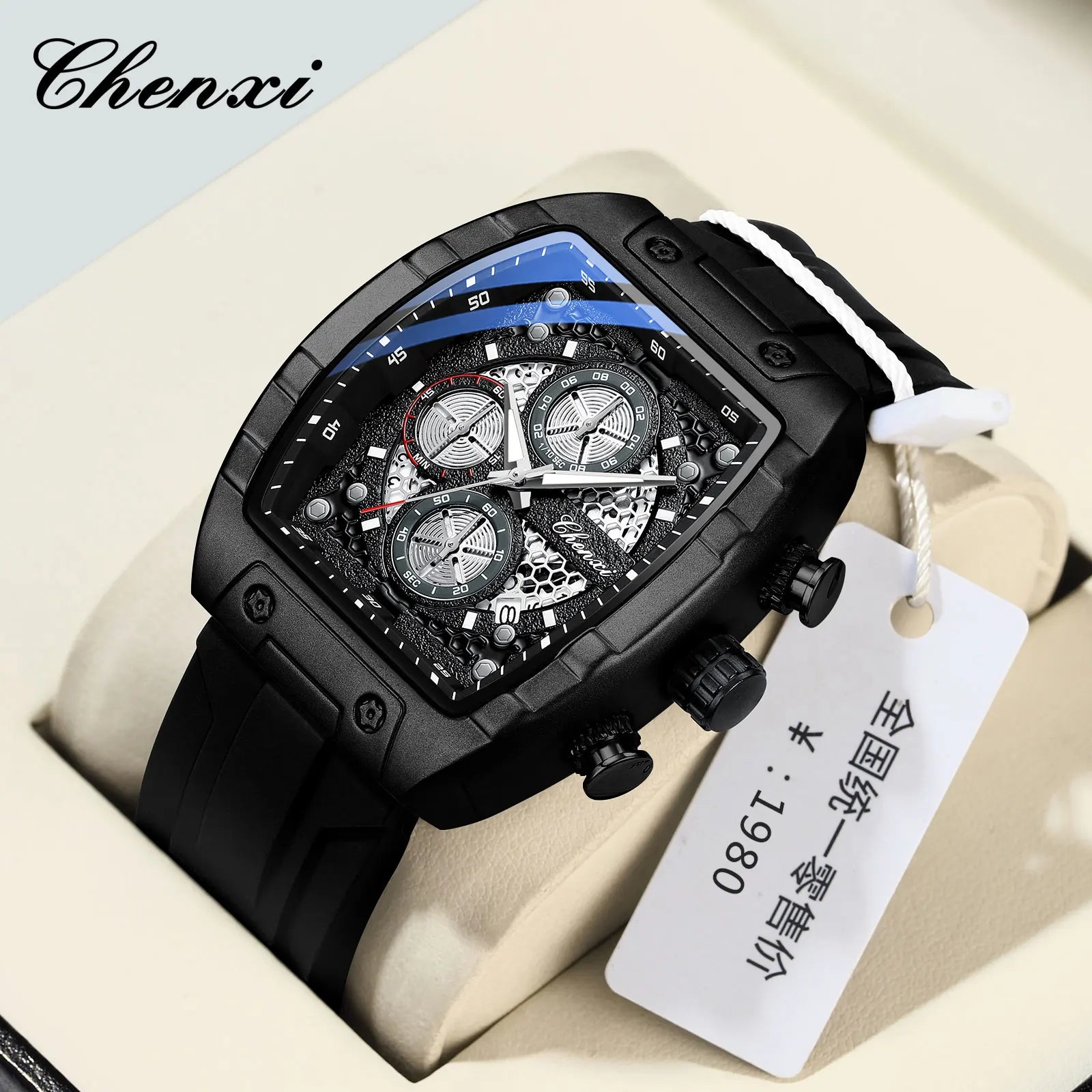 CHENXI 941 Sports Fashion Quartz Watches for Man Multifunction Chronograph Luminous Waterproof Calendar Casual Men's Wristwatch - Sun Studio