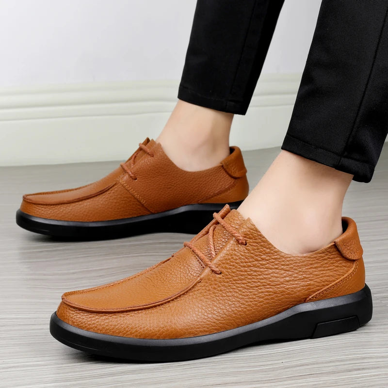 Casual Leather Shoes Men Loafers Trend Brand Business Shoes Autumn Slip on Flat Man Sneakes Comfortable Moccasins Zapatos Hombre - Sun Studio