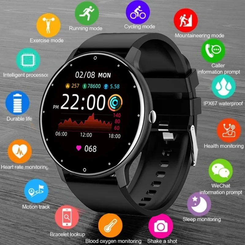 LIGE New Smart Watch Men Sports Fitness Watches Heart Rate Full Touch Screen Bluetooth Call 2026 New Ultra Light Smartwatch Men - Sun Studio