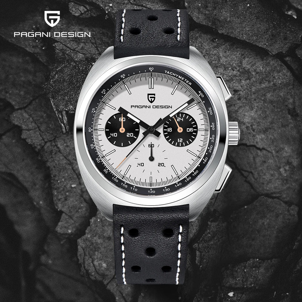 PAGANI DESIGN 2024 New Turtle Back Case Sport Chronograph Luxury Retro Quartz Watches For Men AR Sapphire glass Wrist watch Men - Sun Studio