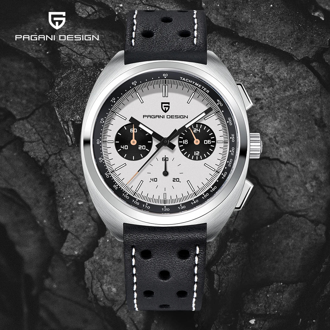 PAGANI DESIGN 2024 New Turtle Back Case Sport Chronograph Luxury Retro Quartz Watches For Men AR Sapphire glass Wrist watch Men - Sun Studio