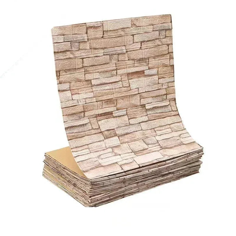 3D Self-Adhesive Wallpaper 70cm*1/5/10m Continuous Waterproof Brick Wall Stickers Living Room Bedroom Children's Room Home Decor - Sun Studio