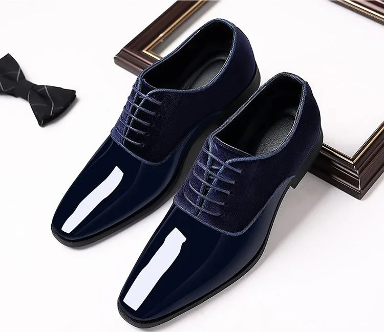 New Oxford Men's Pointed Toe Dress  Luxury Lacquer Wedding Shoes Classic Derby Shoes 2023 Leather Shoes Size 38-50 - Sun Studio