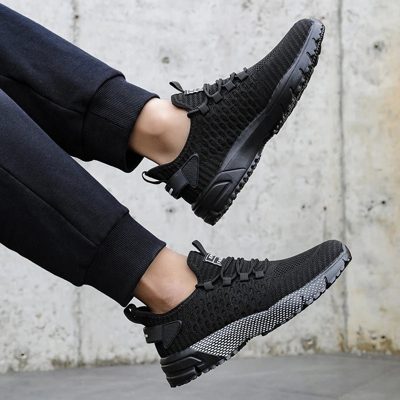 Sports Shoes for Men Breathable Mesh for Summer Youth Running Sports Leisure Flat Bottomed Fashionable Casual Lace Up Sneakers - Sun Studio