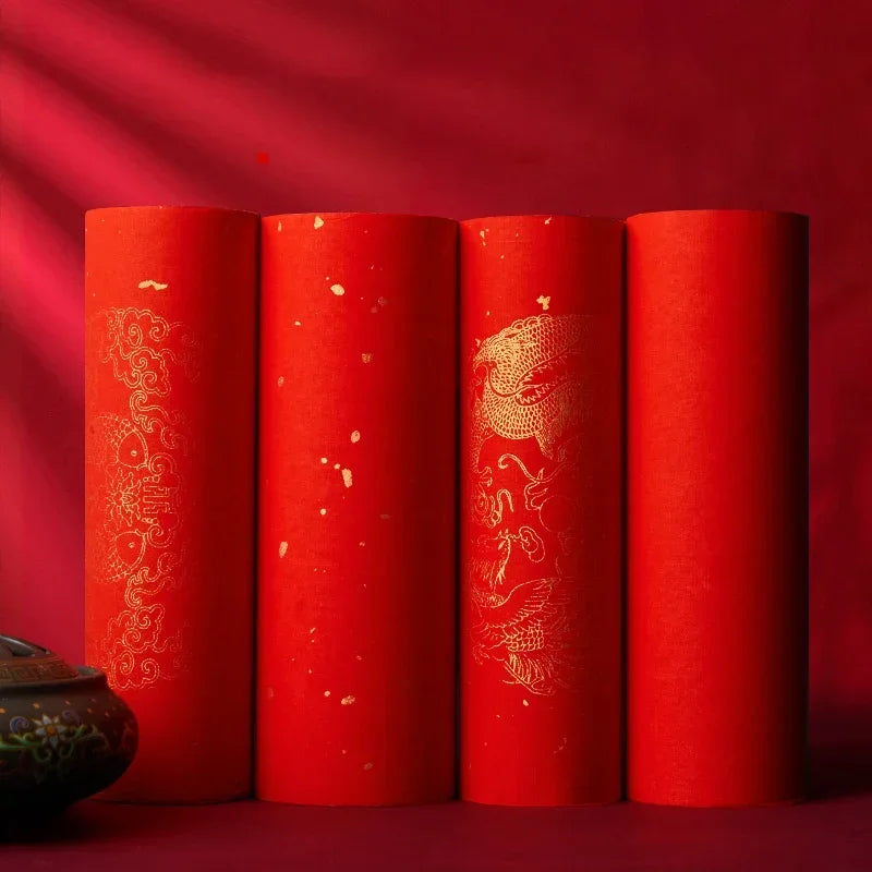 Chinese Spring Festival Scrolls Red Xuan Paper Blank Thicken Chinese Couplets Chunlian Rice Paper New Year Party Door Wedding - Sun Studio