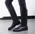 Men British Honour Guard Motorcycle Riding Equestrian Mens Boots Knee High Casual Zipper Cowboy Leather stage boots size 37 46