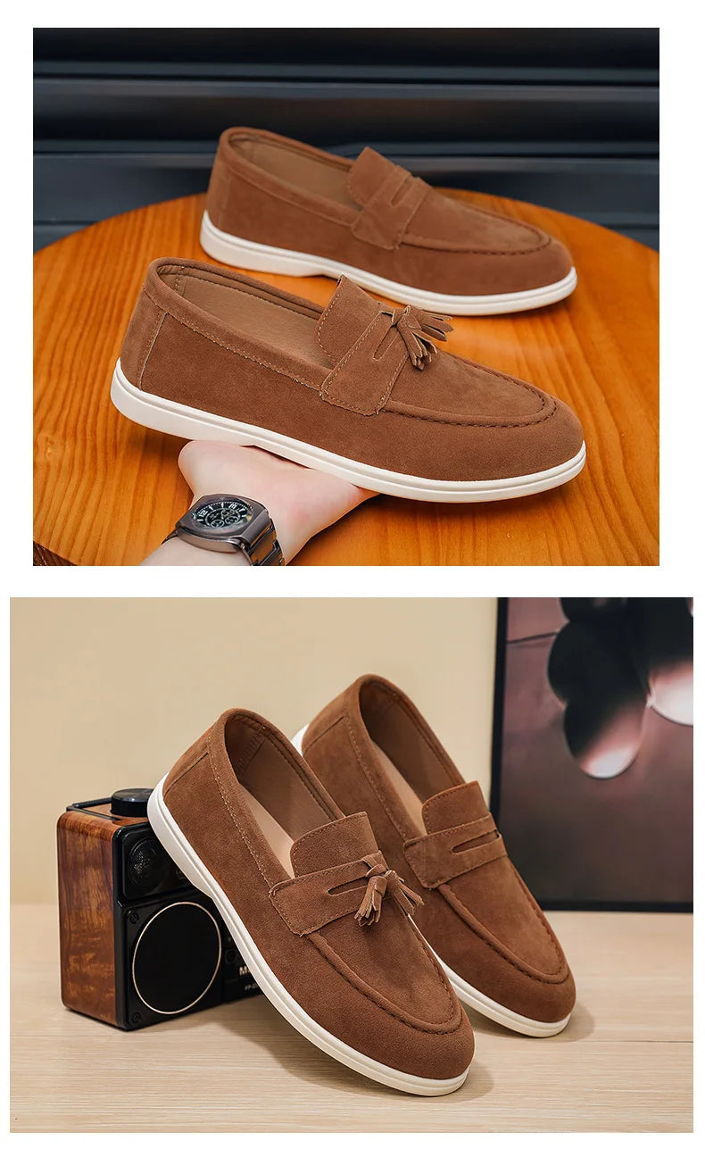 Fashion Men's Casual Shoes British Classic Tassel Loafers Moccasins Lazy Outdoor Flat Shoes‌。 - Sun Studio