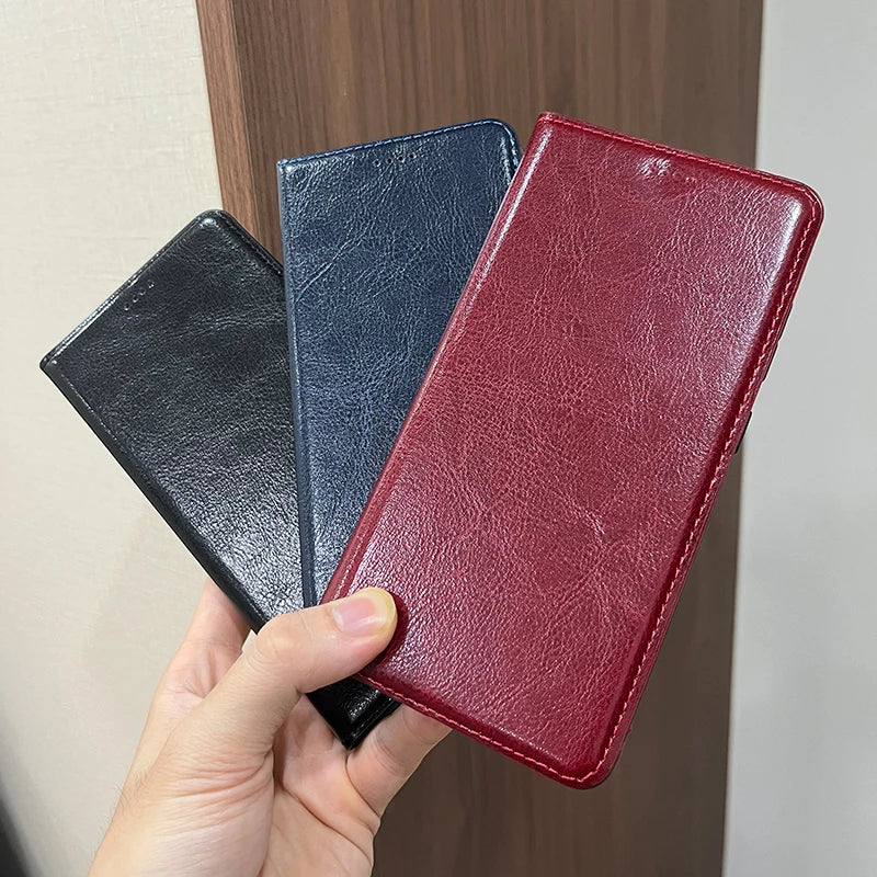 Magnetic Genuine Leather Skin Flip Wallet Book Phone Case Cover On For Infinix Hot Note 30 40 50 50i 60 Pro Plus 4G 5G Note60 - Sun Studio