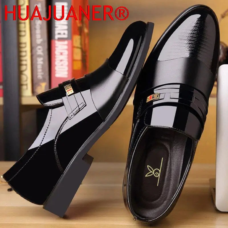 Men Leather Casual Shoes Men Shoes Autumn New Business Formal Men Leather Shoes Casual Cover Foot Heightening Leather Shoes Men - Sun Studio