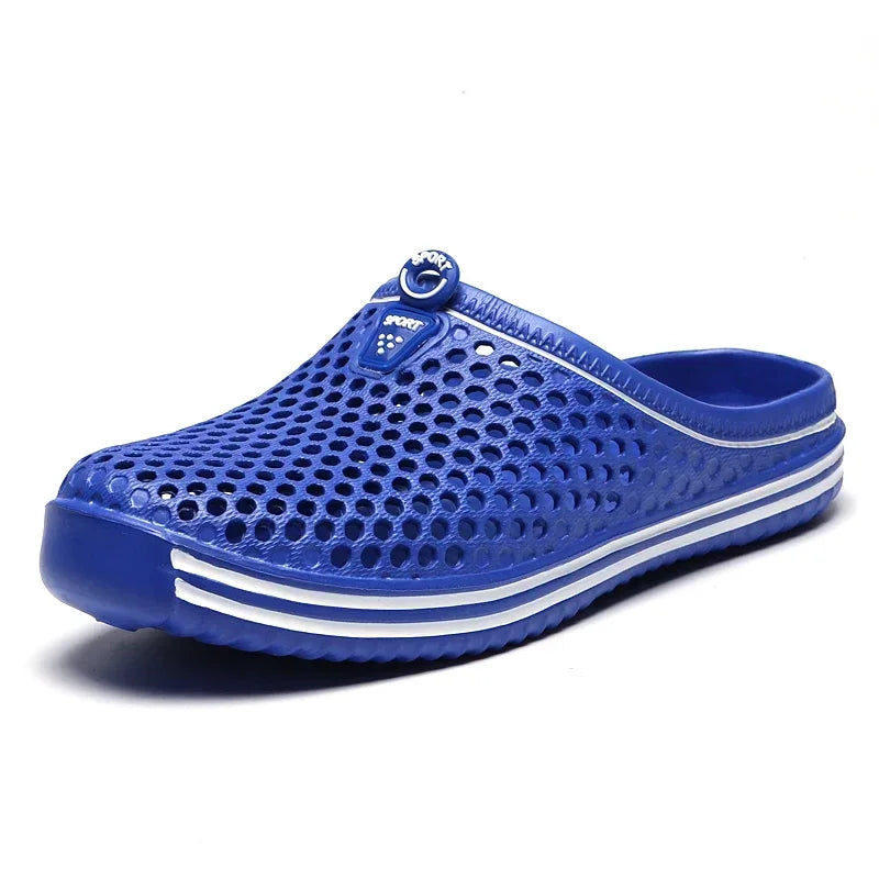 YRZL Sandales d'été pour hommes légères en EVA, chaussures décontractées pour hommes, sabots à trous, sabots, chaussures de jardin, d'extérieur, pantoufles plates de plage pour hommes