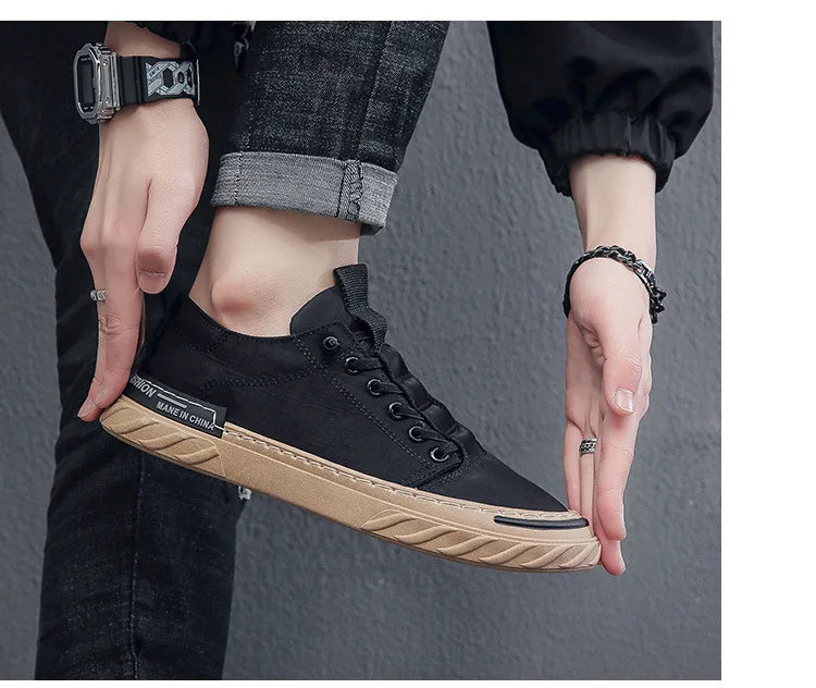 2024 Spring New Breathable Ice Silk Old Beijing Cloth Shoes Versatile Shoes Fashion Trend Men's Casual Canvas Board Shoes - Sun Studio