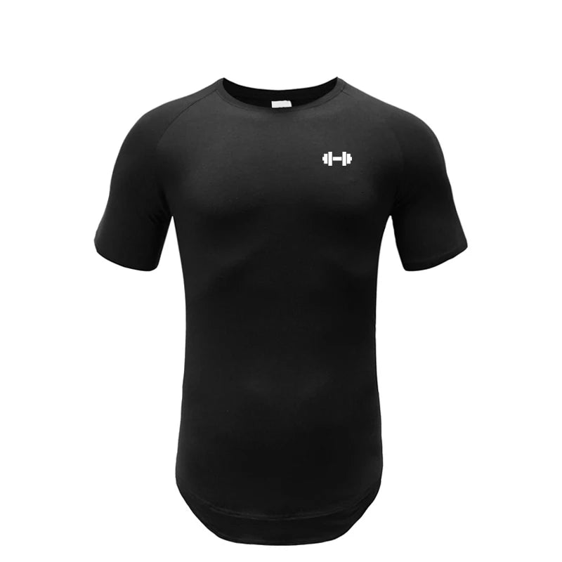 Gym Bodybuilding Workout Clothing Sportswear Mens Casual Short-sleeved Cotton Shirts Summer Fitness Breathable Slim Fit T-Shirts - Sun Studio