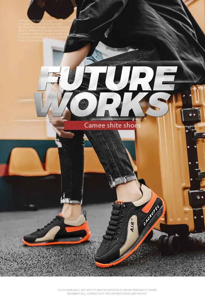 Men's Casual Thick Soled Sneakers Breathable Shoes New Autumn Men Slip on Antiskid Walking Flats Shoes Fashion Vulcanized Shoes - Sun Studio