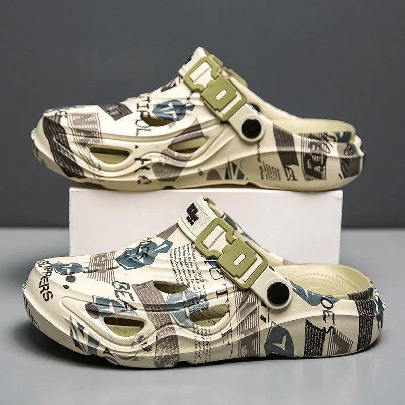Men's Summer Outdoor Sporty Thick-Heeled Sandals Big Size 46 Head-To-Toe Dual-Purpose Beach Shoes Comfortable Wearing Experience