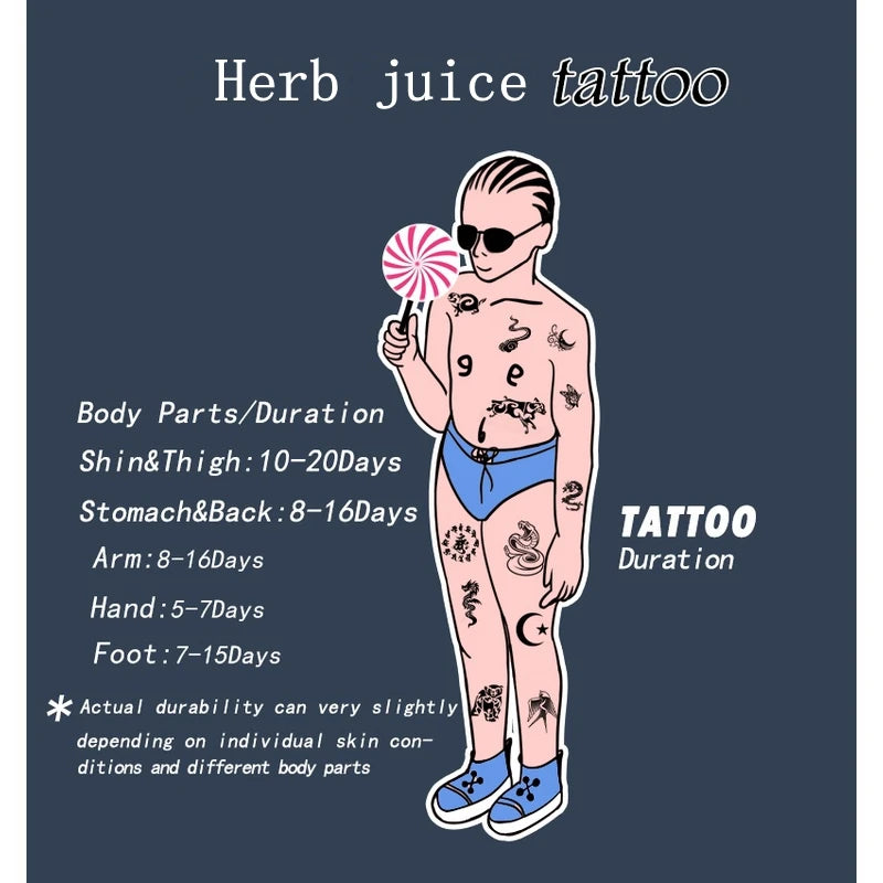 Japanese Aesthetic Samurai Juice Tattoo Stickers Waterproof Durable Bodyguard Knife Semi-permanent Fake Tattoo Arm Simulation - Sun Studio
