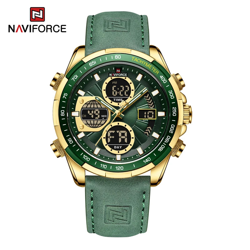 New NAVIFORCE Watches for Men Leather Mens Military Sport Waterproof Watch Quartz WristWatch Chronograph Male Clock - Sun Studio