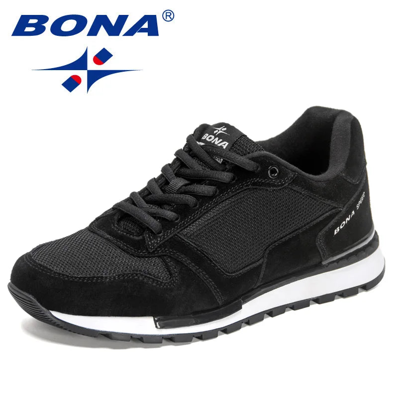 BONA 2022 New Designers Suede Casual Shoes Men Sneakers Outdoor Walking Shoes Man Comfortable Shoes Walking Footwear Mansculino - Sun Studio