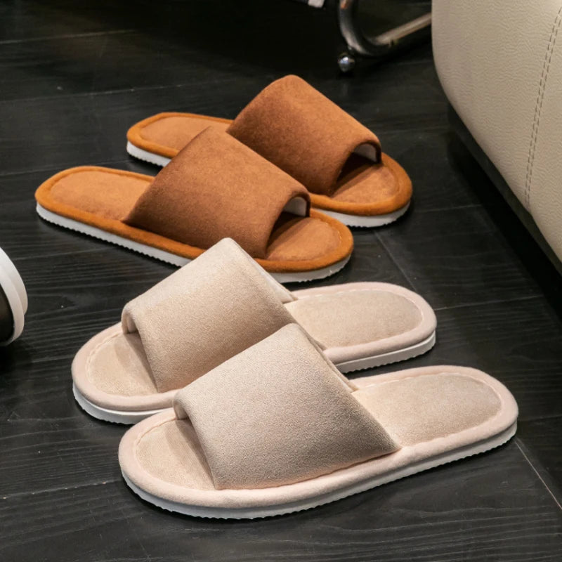 New Men'S Indoor Open Toe  Slippers high quality soft comfortable Home Shoes Indoor Anti-Skid Slippers bedroom No noise - Sun Studio