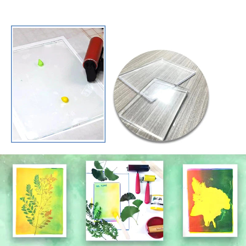Gel Arts Gel Printing Plate for Printmaking Reusable Monoprinting Clear Plate for Art and Craft Assortment Scrapbooking - Sun Studio