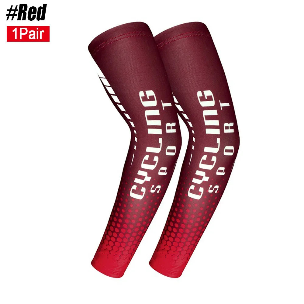 1Pair Sports Cooling Cycling Arm Sleeves Anti-UV Protection Elastic Arm Cover for Driving Running Basketball Football Golf - Sun Studio