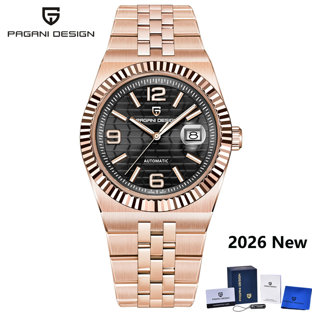 2026 New PAGANI DESIGN 3D Rhombus Dial Luxury Automatic Watch For Men Fashion Business Mechanical Wrist watches Sapphire crystal - Sun Studio