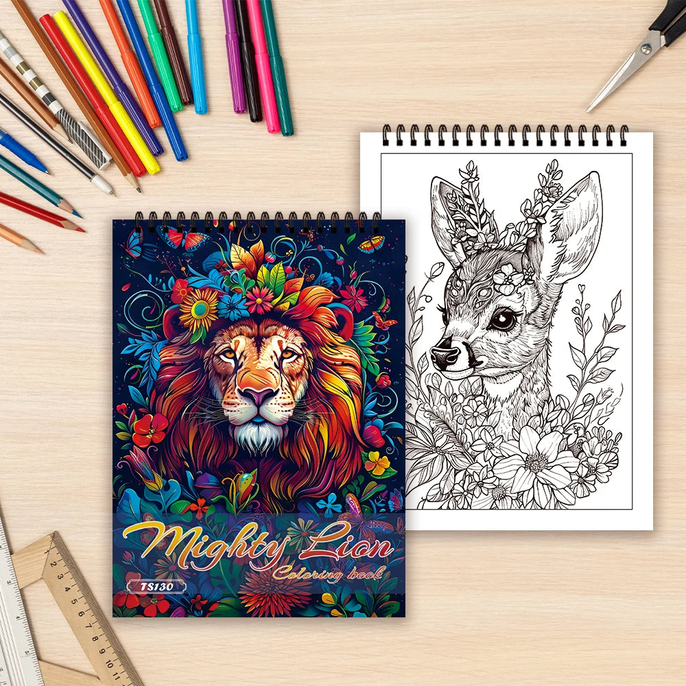 30 Sheets Stress Relief Coloring Book, 11.2x 8.3in,100gsm Thick Paper, Spiral Bound, Halloween Gift, Christmas Gift Option