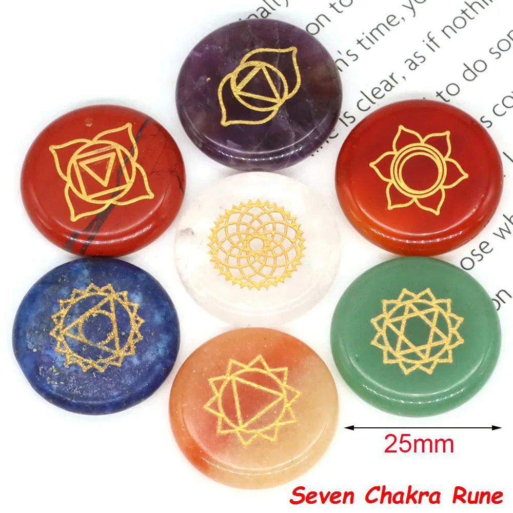 7 Chakra Platonic Sacred Stones Geometry Set Natural Reiki Healing Crystal for Meditation Therapy Balancing Spiritual Home Decor - Sun Studio