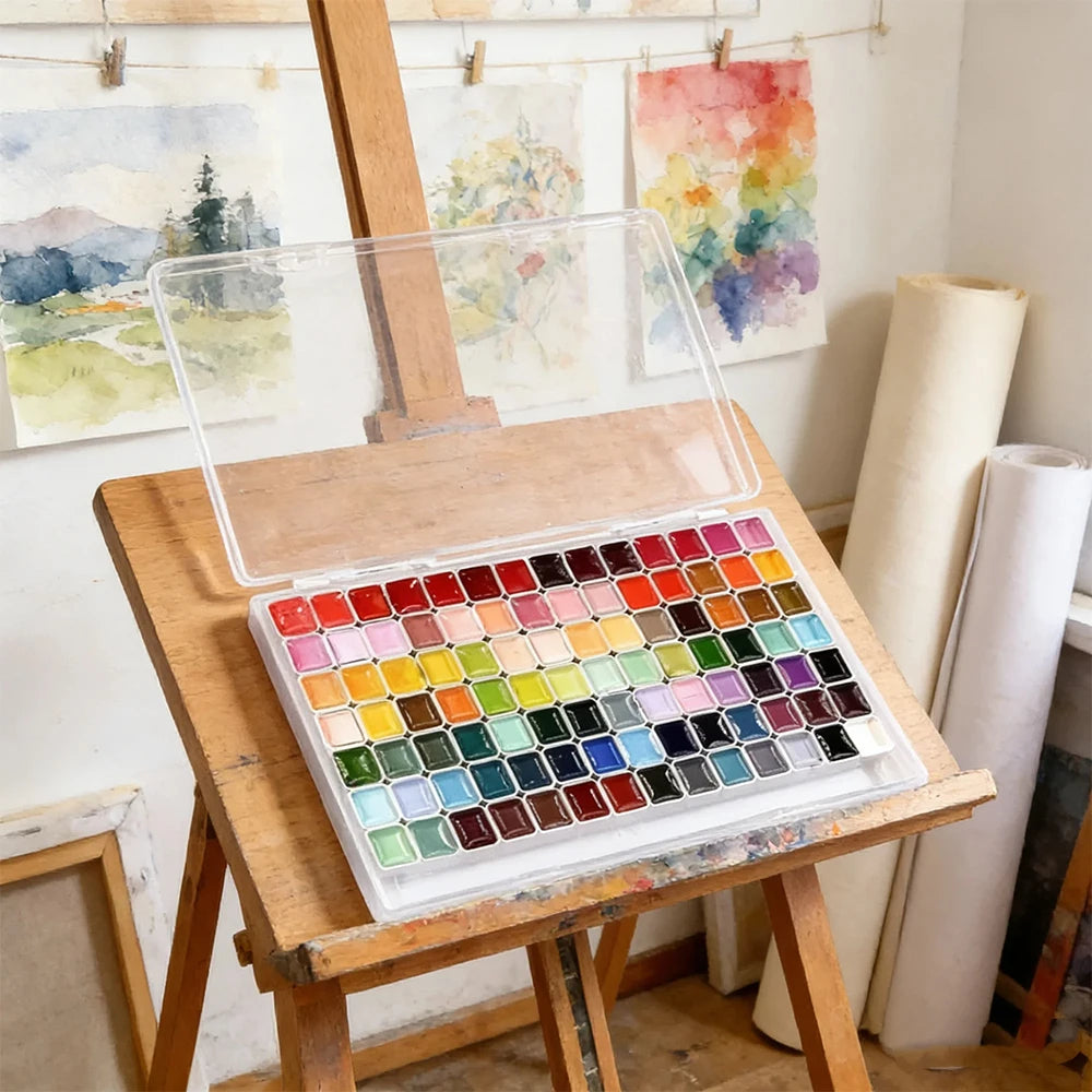 Watercolor Paint Set 98/60Colors, Professional-quality art supplies for artists adult painting aketching, Non-Toxic - Sun Studio