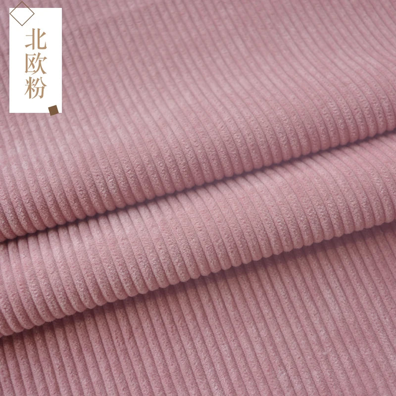 Retro Style Bag Corduroy Fabric Plain Per Meter for Pants Skirts Coats Sewing Soft Children Cloth Breathable Black Pink Wearable - Sun Studio