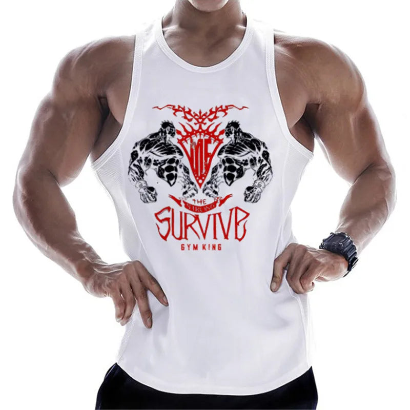 Fitness Clothing  Men Muscle Shirt  Cotton Men Tank Top Workout Bodybuilding Men Sportwear Tank Top Sleeveless Vest - Sun Studio