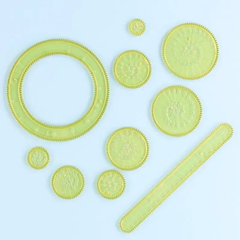 Funny Interlocking Gears Wheels Spirograph Drawing Toys Set Creative Educational Toy for Children Painting Drawing Accessories - Sun Studio