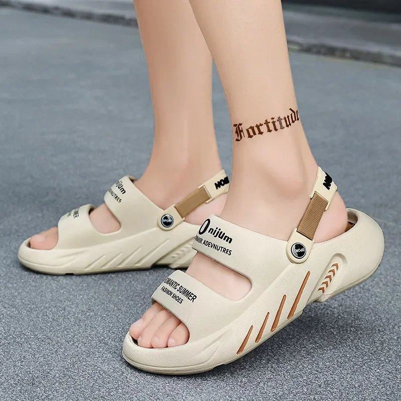 2025 Summer Men's Massage Slippers Outdoor Sandals Beach Comfortable Soft Slides Indoor Casual Shoes Men Sandals Big Size 47 48 - Sun Studio