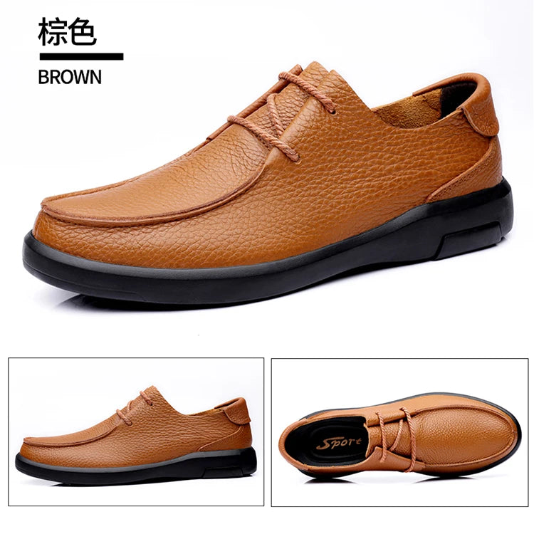 Casual Leather Shoes Men Loafers Trend Brand Business Shoes Autumn Slip on Flat Man Sneakes Comfortable Moccasins Zapatos Hombre